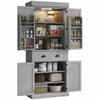 Spaco 17-Tier Kitchen Small Pantry Cabinet with 2 Doors and 6 Adjustable Shelves, Cabinet Pantry, Freestanding 5-Tier Shelving Pantries