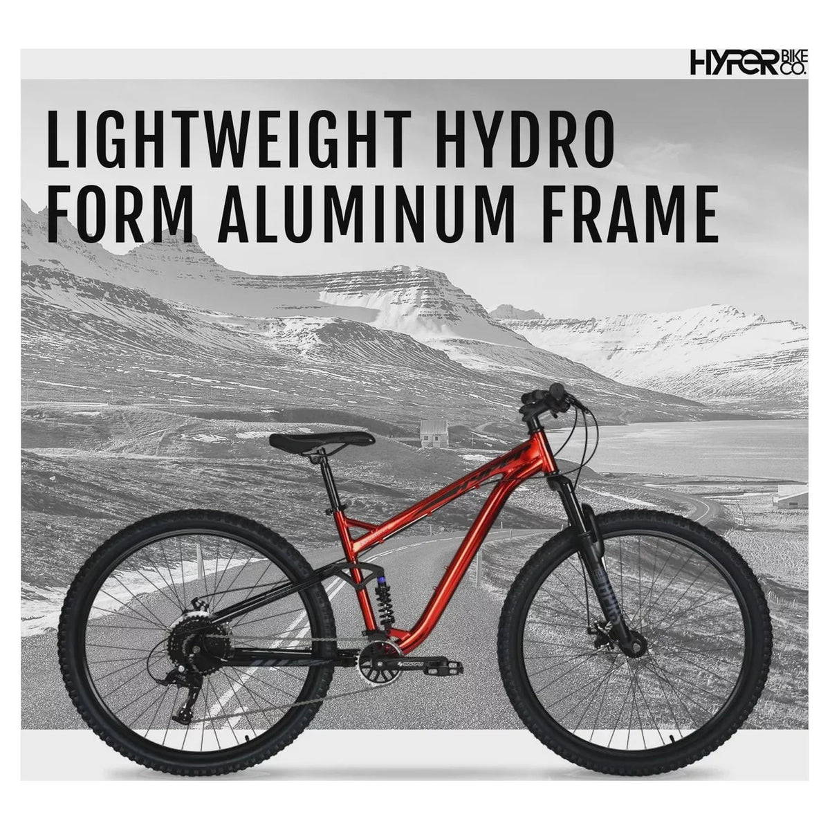 29" Hyper Explorer Dual Suspension Mountain Bike, Adults Age 13+, Red