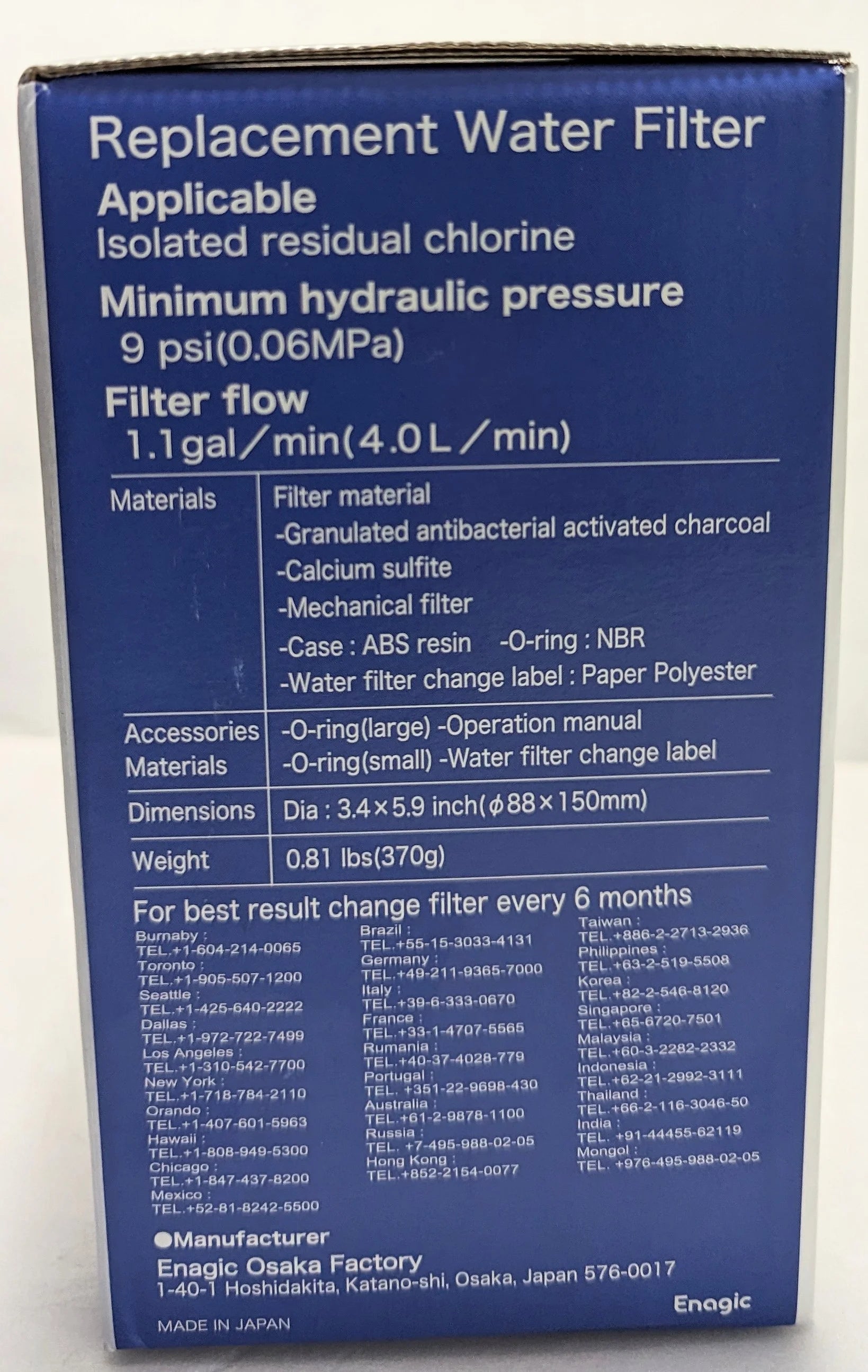 Enagic F8 Premium Grade Water Filter for Leveluk K8 Kangen8