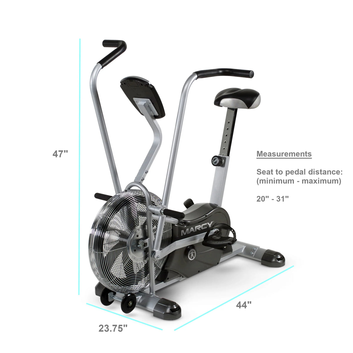 Marcy Air Cardio Fitness Training Equipment Fan Workout Bike with Exercise Arms AIR - 1