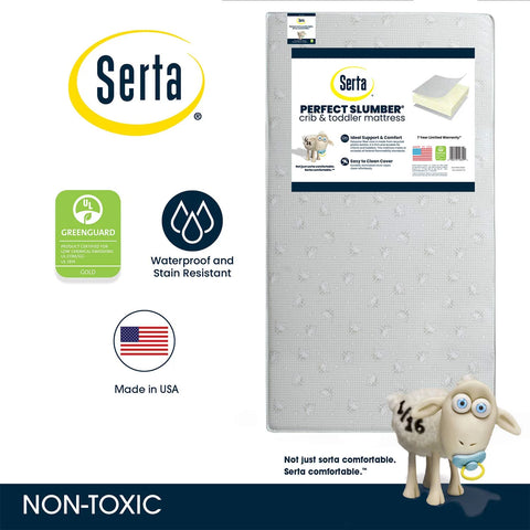Serta Perfect Slumber Dual Sided Crib and Toddler Mattress