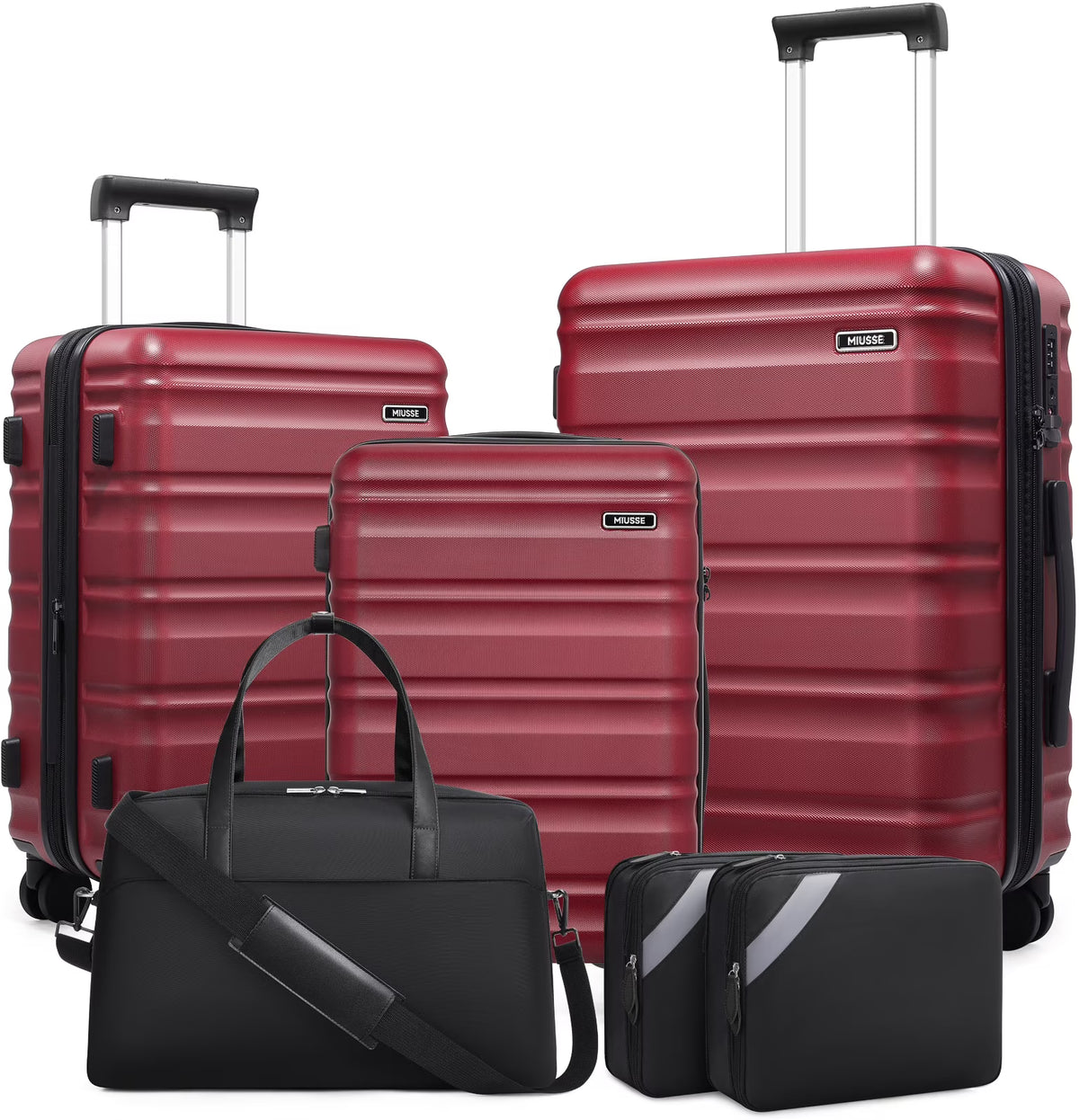 MIUSSE Luggage Sets 3 Piece, 20 in Carry on Luggage with Wheels, 100% PC Hardshell Suitcase with TSA Lock, Carry on Suitcases Airline Approved with Travel Backpack for Men Women