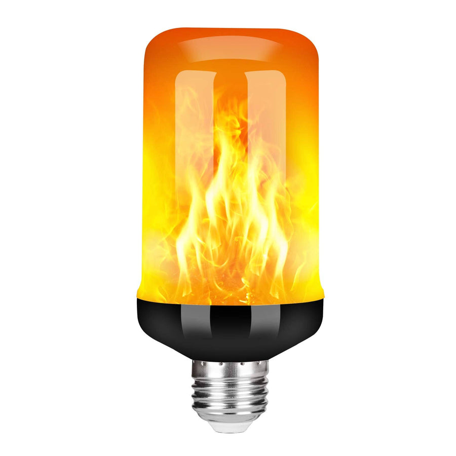 Y-Stop LED Bulb with Flickering Flame Effect, 4 Modes Halloween Decor Lights, E26 Base Upside Down Bulb (Yellow)