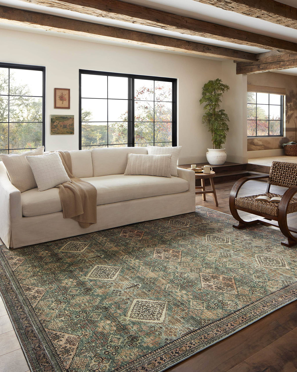 Magnolia Home by Joanna Gaines x Loloi Sinclair Machine Washable Turquoise / Multi Area Rug Rug Size: Runner 2' x 5'