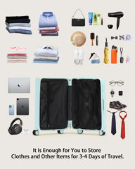 20 in Carry on Luggage with Cup Holder & USB Port, Airline Approved TSA - Locked Luggage, Lightweight PC Material Travel Suitcase