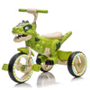 Xuanlur Kids Ride on Dinosaur Tricycle, Toddlers Kid Trike with Wide Flash Wheels, Anti - Slip Pedals, Rear Basket, Music & LED Lights, Toddler Bike