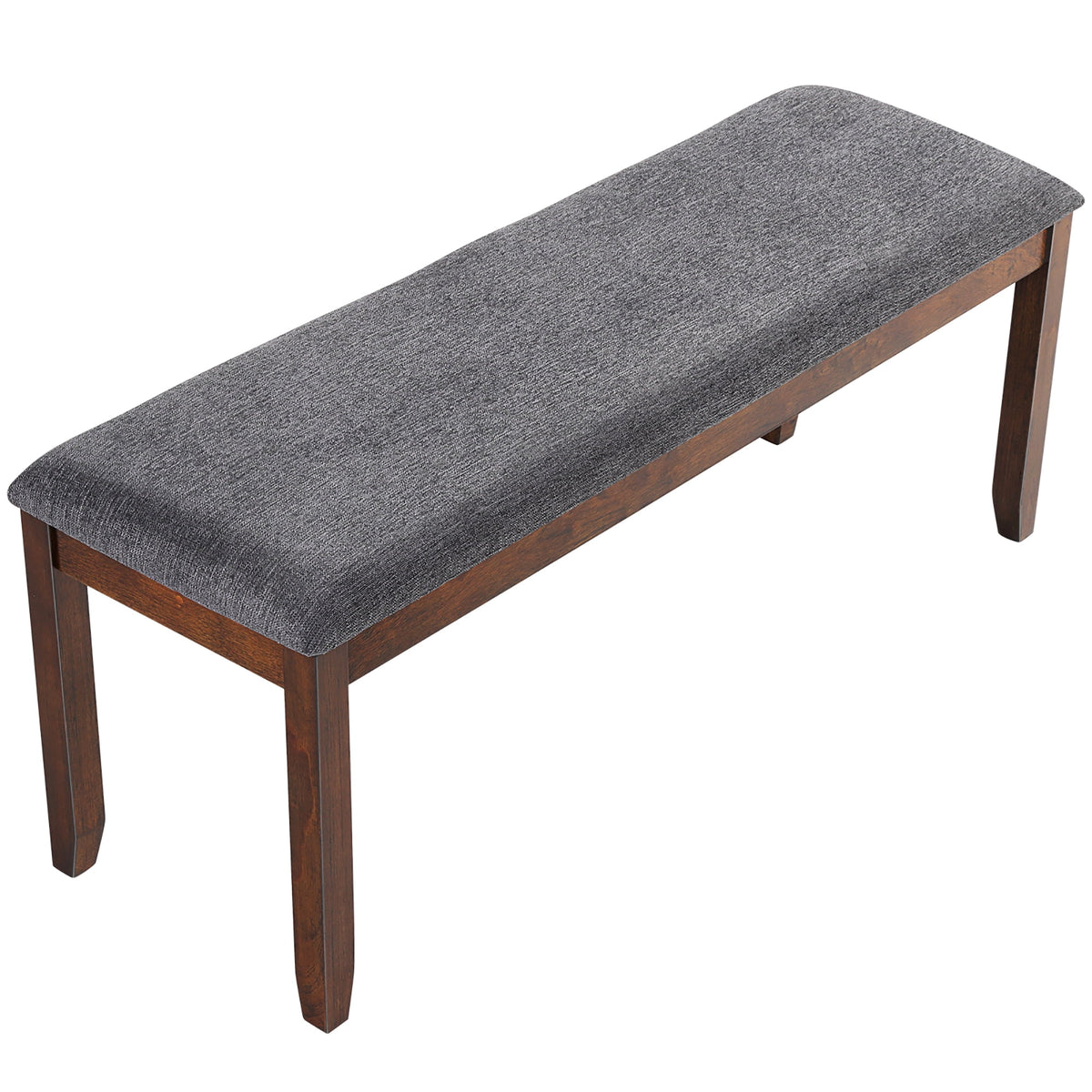 Costway Dining Bench Upholstered Entryway Bench Footstool Kitchen W/ Wood Legs