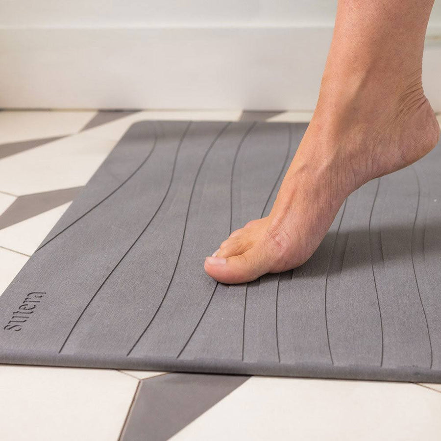 Sutera - Stone Bath Mat, Diatomaceous Earth Shower Mat, Non-Slip Super Absorbent Quick Drying Bathroom Floor Mat, Natural, Easy to Clean (23.5 x 15