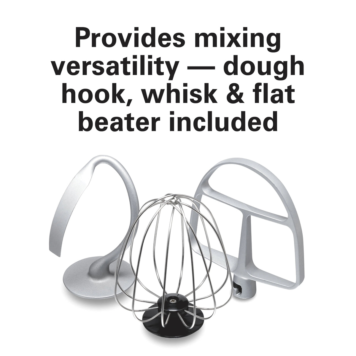 Hamilton Beach 4 Quart Stand Mixer for Kitchen, 7 Speeds, Tilt - Head, Dough Hook, Whisk & Flat Beater, White