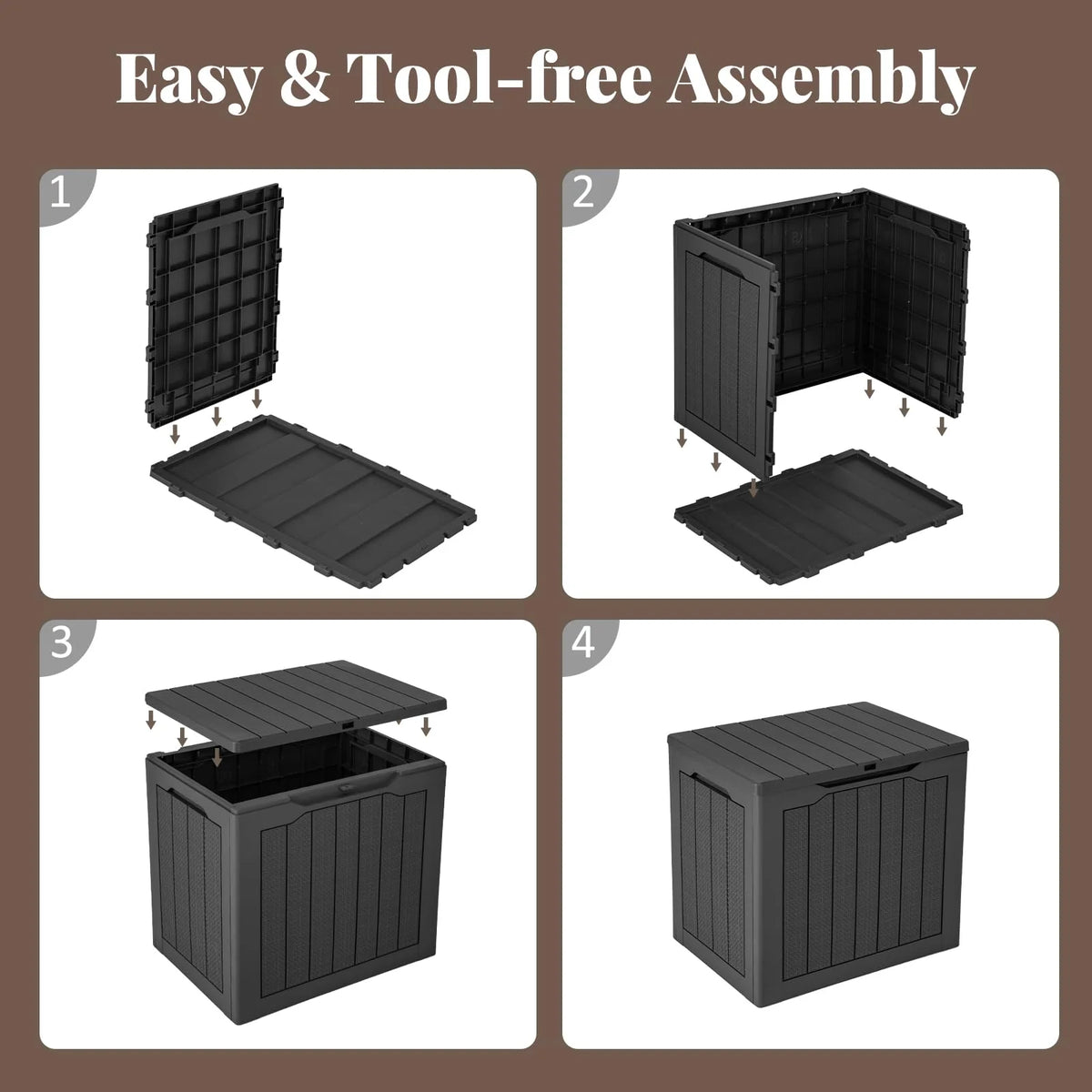 Tangkula 30 Gallon Resin Outdoor Storage Bench with Lockable Lid