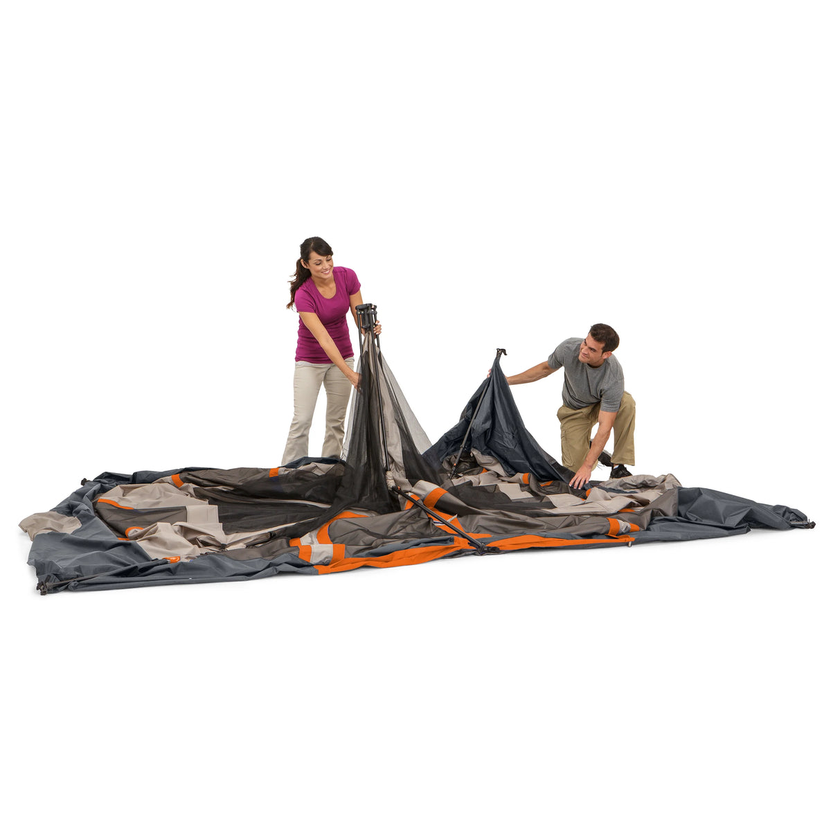 Ozark Trail 10 - Person Instant Cabin Tent - 2 - Room Family Camping Tent with Rainfly