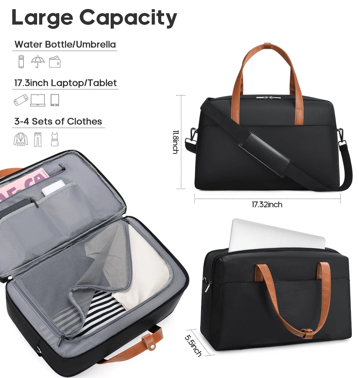 MIUSSE Luggage Sets 3 Piece, 20 in Carry on Luggage with Wheels, 100% PC Hardshell Suitcase with TSA Lock, Carry on Suitcases Airline Approved with Travel Backpack for Men Women