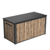 Keter Signature 170 Gallon Durable Resin Outdoor Deck Box Storage Organization, Pine