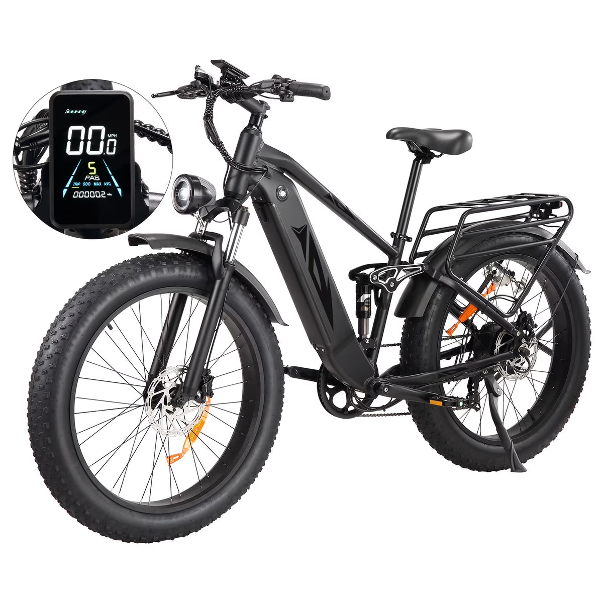Electric Bike for Adults, 1000W E Bikes for Men, 26" Fat Tire Electric Bikes, 48V 17.5AH Battery, 28MPH, 7 Speed&Dual Hydraulic Disc Brakes, LCD Screen, 60miles Range, Electric Mountain Bicycle
