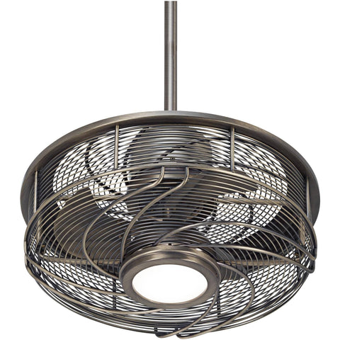 Casa Vieja 5D998 17" Casa Vestige Cage LED Ceiling Fan - Antique Bronze