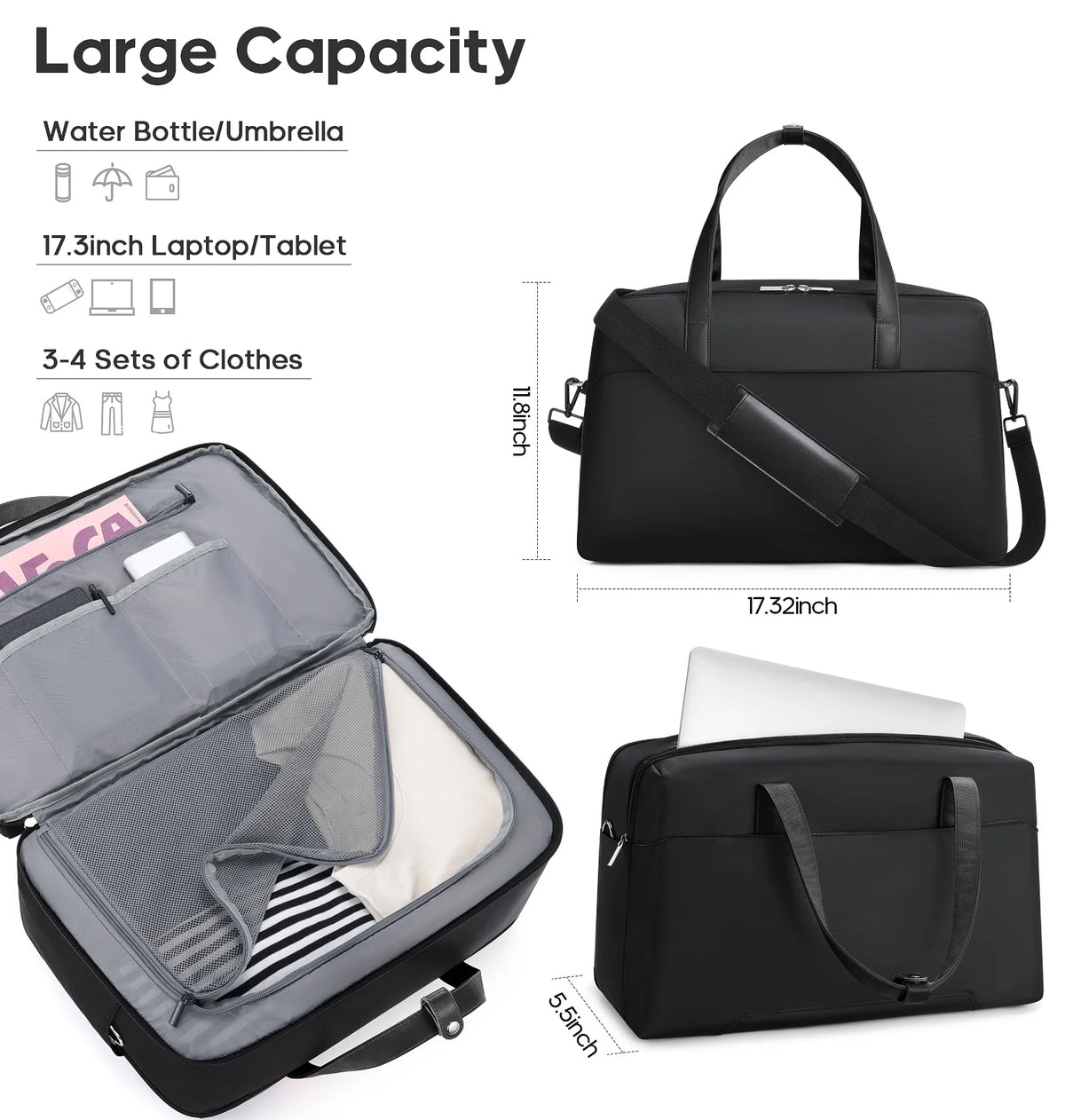 MIUSSE Luggage Sets 3 Piece, 20 in Carry on Luggage with Wheels, 100% PC Hardshell Suitcase with TSA Lock, Carry on Suitcases Airline Approved with Travel Backpack for Men Women